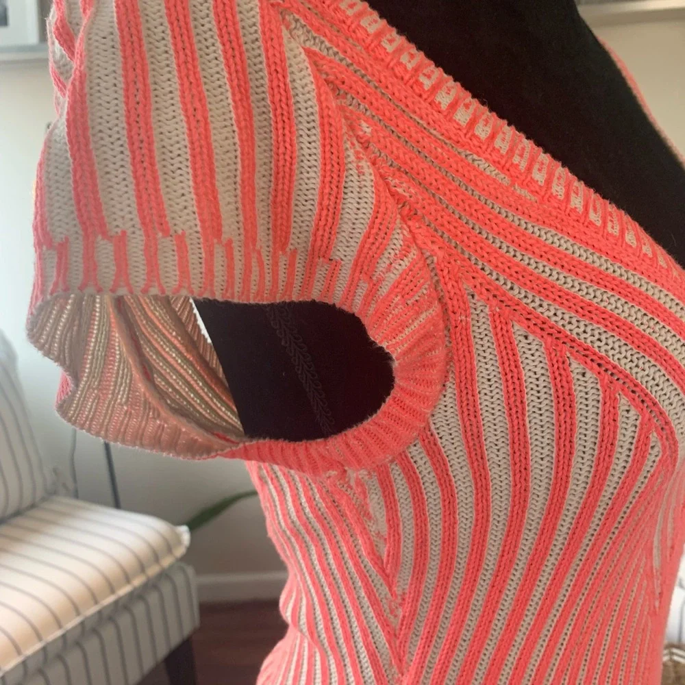 Free People Hot Off The Press Stretch Ribbed Sweater Dress Pink XS Pink‎ NWOT